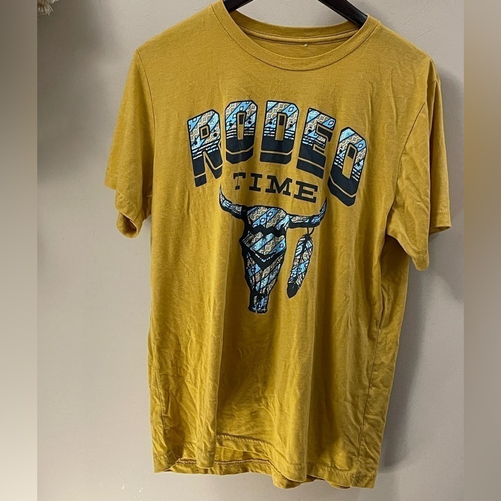 Dale Brisby Men's Mustard Rodeo Time Short Sleeve T-Shirt